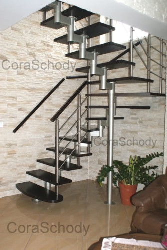 Metalltreppe Modell CORA Mix 180 vertikal L-90 13 Elemente