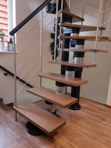 Wooden stairs CORA model Moreno 200 U-180 12 elements