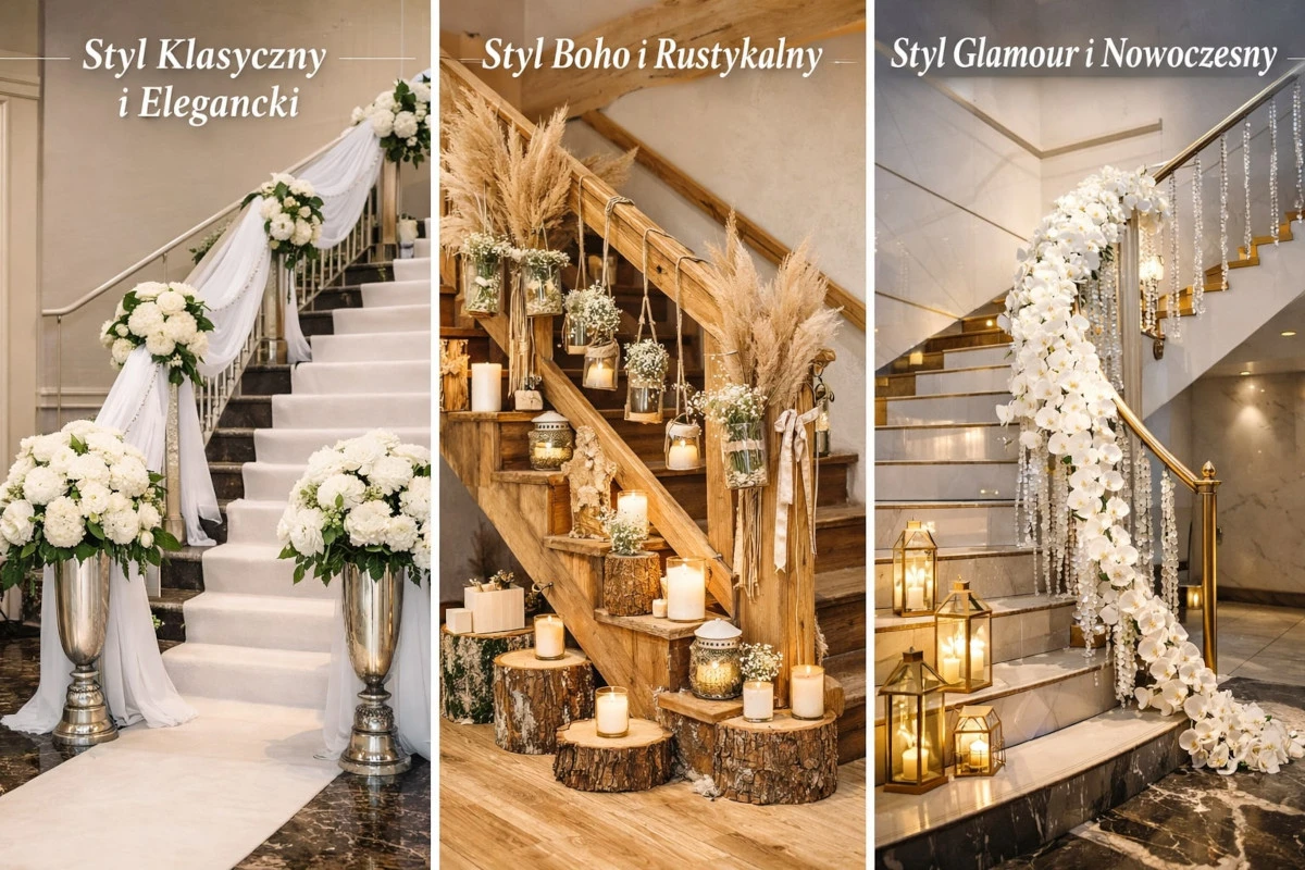 Jak udekorować schody na wesele w danym stylu?